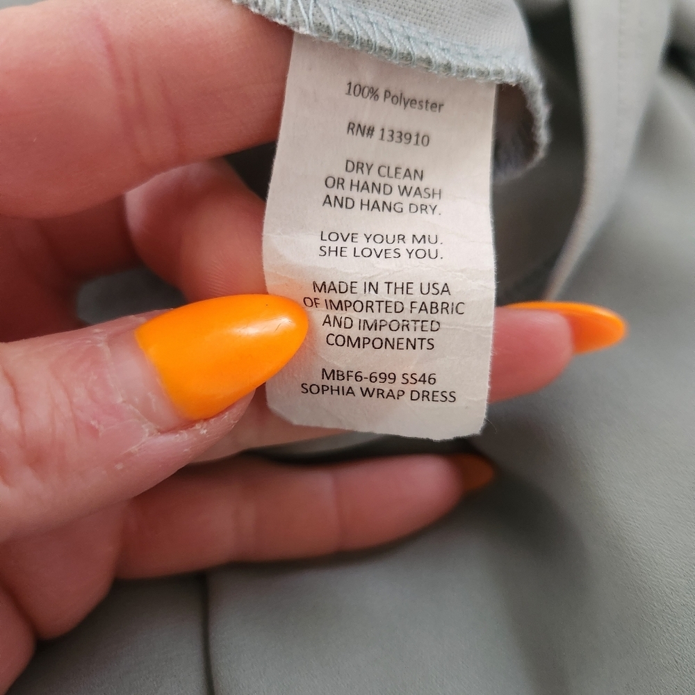 Show Me‎ Your Mumu Sophia Wrap Dress Sage Green Full Length Size Small - Picture 8 of 11